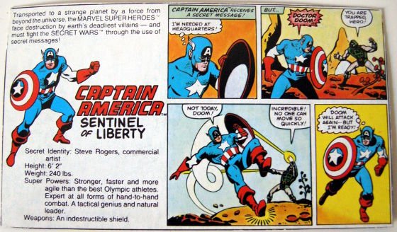 Secret Wars - Captain America - original backing card